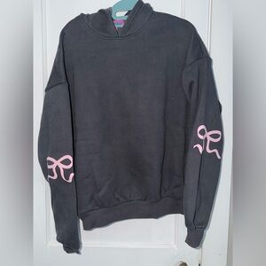 PacSun Bonney Bow Detail Hoodie Dark Gray/S